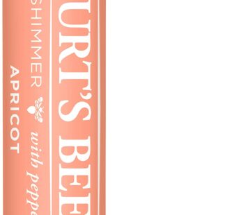 Burt’s Bees Lip Balm, Moisturizing Lip Shimmer for Women, for All Day Hydration, with Vitamin E & Coconut Oil, 100% Natural, Apricot, 0.09 Ounce