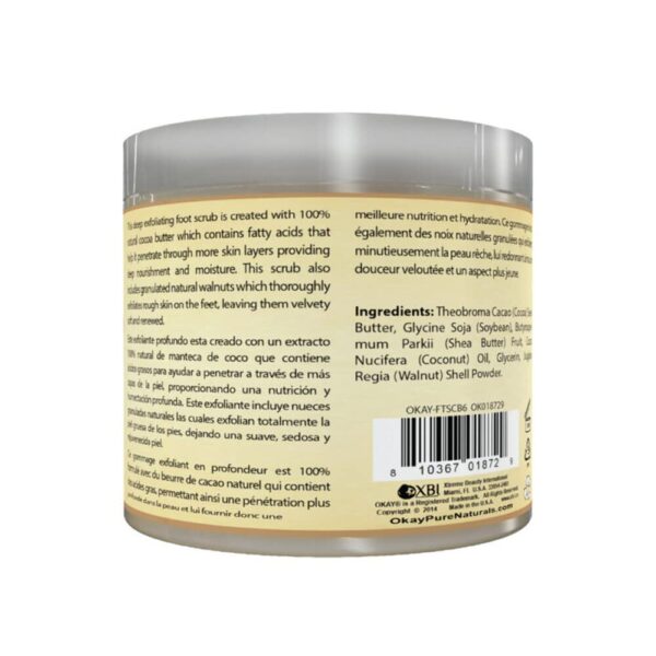 OKAY **ALL NATURAL** Cocoa Butter Foot Scrub 6oz / 177ml - Image 2