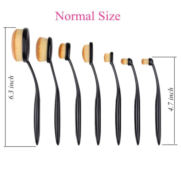Duorime New 7pcs Black Oval Toothbrush Makeup Brush Set Cream Contour Powder Concealer Foundation Eyeliner Cosmetics Tool ? - Image 4
