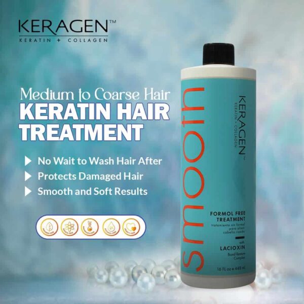 KERAGEN Brazilian Keratin Smoothing Treatment, Frizz Control for Dry Hair, Formaldehyde-Free, 16 Oz - Image 5