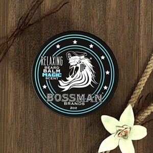 Bossman Relaxing Beard Balm - Beard Tamer, Relaxer, Thickener and Softener Cream - Beard Care Product - Made in USA (Magic Scent) - Image 8