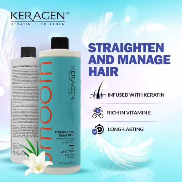KERAGEN Brazilian Keratin Smoothing Treatment, Frizz Control for Dry Hair, Formaldehyde-Free, 16 Oz - Image 4