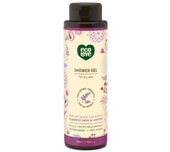 ecoLove – Natural Moisturizing Body Wash for Dry Skin – Organic Blueberry, Grape & Lavender – No SLS or Parabens – Vegan and Cruelty-Free Shower Gel,