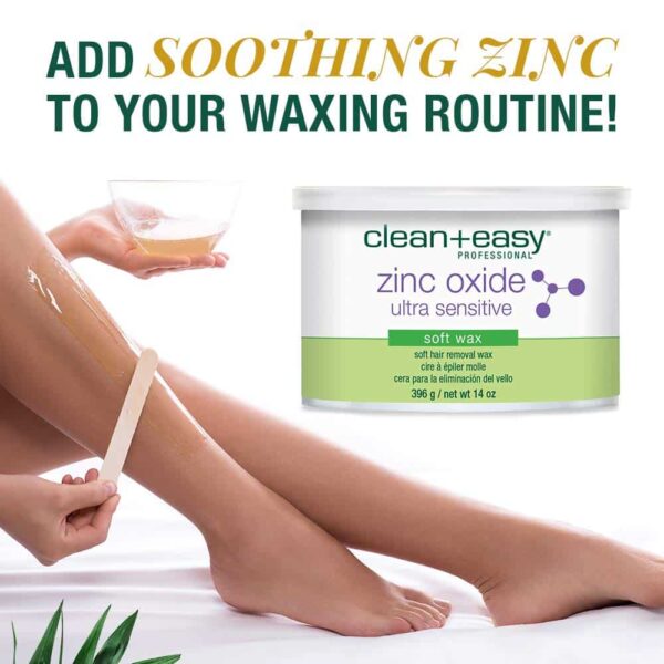Clean + Easy Zinc Oxide Ultra Sensitive Hair Removal Depilatory Soft Wax, Soothes and Calms Skin Before and After Waxing - Perfect for Delicate Skin, - Image 2