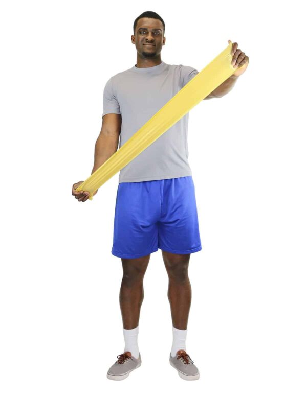 CanDo Singles Low Powder Exercise Band, 4-foot singles, Tan: XX-Light (40 count) - Image 2