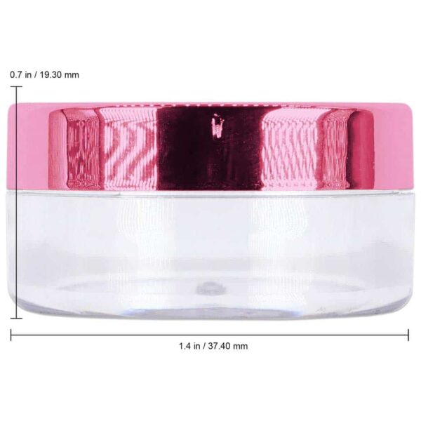 Beauticom 10g/10ml (0.35 Fl Oz) Round Clear Jars with Round Top Lids for Creams, Lotions, Make Up, Powders, Glitters, and more... (Color: Metallic Ros - Image 2