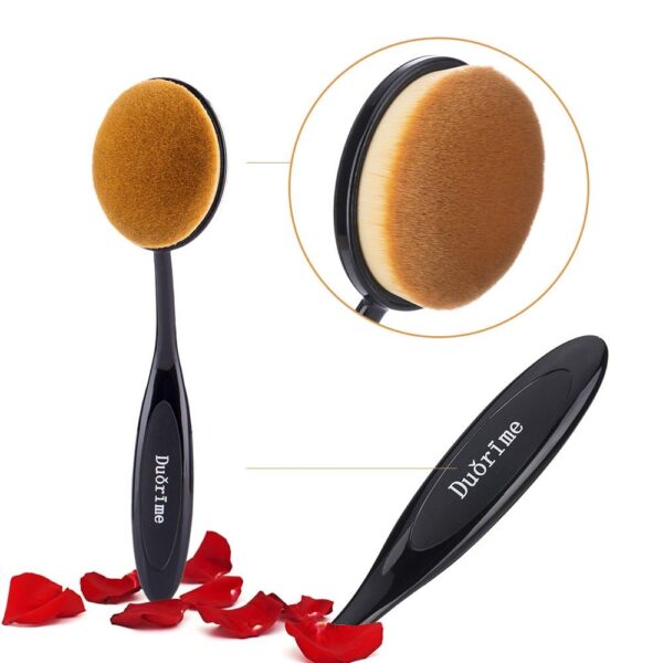 Duorime New 7pcs Black Oval Toothbrush Makeup Brush Set Cream Contour Powder Concealer Foundation Eyeliner Cosmetics Tool ? - Image 8