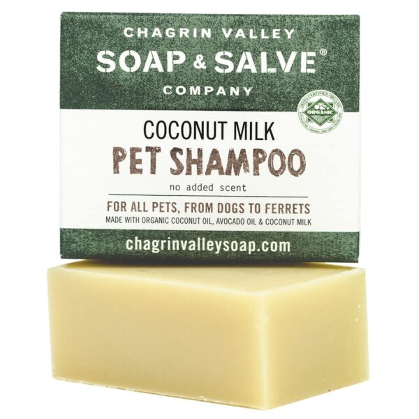 Organic Natural Dog & Pet Shampoo ? Unscented & Moisturizing for Dogs with Dry, Sensitive or Itchy Skin ? Coconut Milk Conditions the Coat - 3.8 OZ Ba