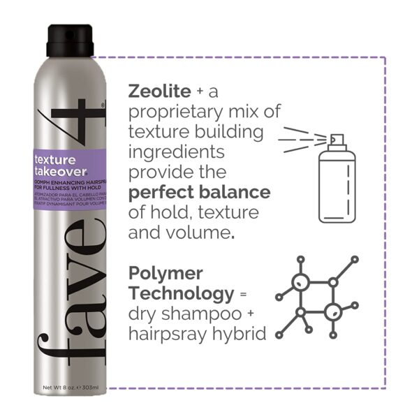 fave4 hair Texture Takeover Hairspray, Oomph Enhancing Texturizing Spray for Volume, 8 oz - Image 5