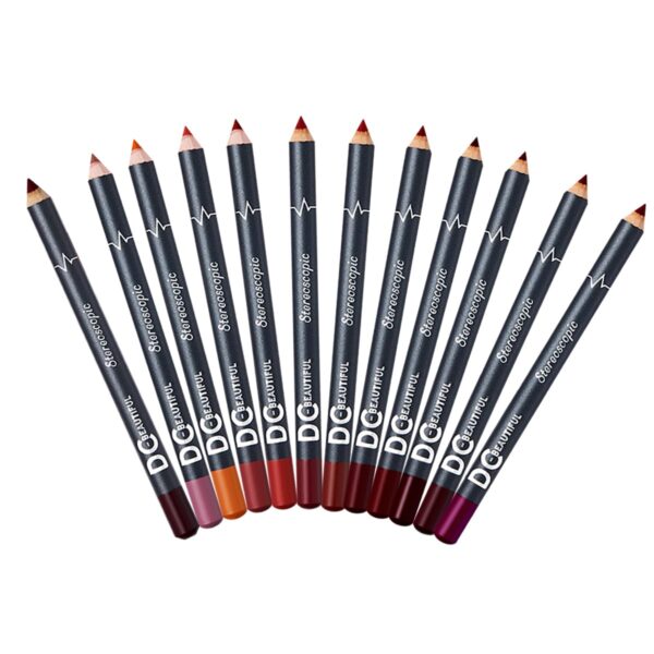 DC-BEAUTIFUL 12Pcs Lot Set 12 Colors Lip Liner Pencil Waterproof Non-marking Matt Velvet Lipstick Pen, Professional Long Lasting Lipliner Set with Sha - Image 8