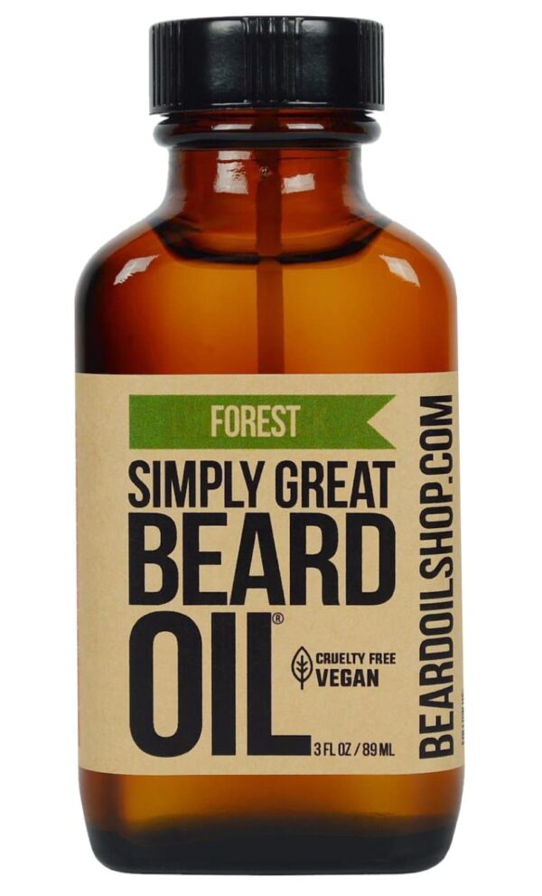 Simply Great Beard Oil - FOREST Scented Beard Oil - Beard Conditioner 3 Oz Easy Applicator - Natural - Vegan and Cruelty Free Care for Beards - Gifts
