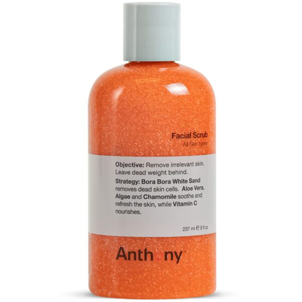 Anthony Facial Scrub ? Men?s Exfoliating Face Wash with Vitamin C, Aloe, Chamomile and Algae for Deep Cleansing and Detoxifying 8 Fl Oz