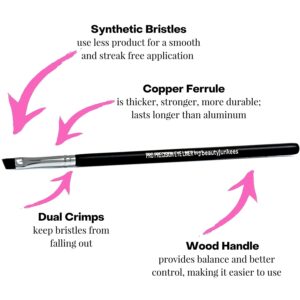 Thin Eyeliner Brush Winged Liner Brush - Beauty Junkees Precision Eyeliner Brush, Tightline Angled Eye Liner Brush for Eyes Makeup Applicator, Liquid, - Image 3