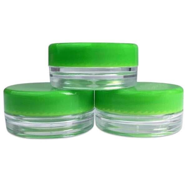 (100 Pieces Jars + Lid) Beauticom 3G/3ML Round Clear Jars with Green Screw Cap Lids for Scrubs, Oils, Toner, Salves, Creams, Lotions, Makeup Samples, Lip Balms - BPA Free - Image 5