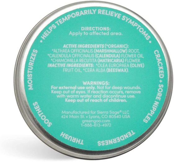 Green Goo All Natural Nursing Comfort Salve for Breastfeeding Cracked and Sore Nipples, 1.82 Ounce Large Tin - Image 4