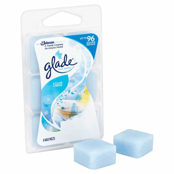 Glade Wax Melts Air Freshener, Scented Candles with Essential Oils for Home and Bathroom, Clean Linen, 6 Count - Image 2