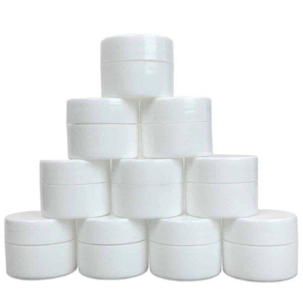 Beauticom 24 Pieces 7G/7ML (0.25oz) WHITE Sturdy Thick Double Wall Plastic Container Jar with Foam Lined Lid for Scrubs, Oils, Salves, Creams, Lotions - Image 2
