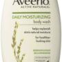 Aveeno Daily Moisturizing Body Wash with Soothing Oat, Creamy Shower Gel, Soap-Free and Dye-Free, Light Fragrance, 12 fl. oz (Pack of 4)
