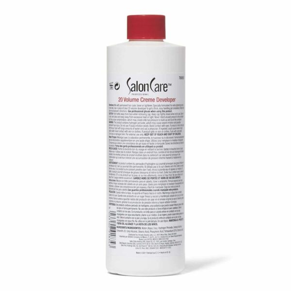 Salon Care 20 Volume Creme Developer, Uniform Lift, Easy to Handle Cream Consistency, Stabilized Formula, 16 Ounce - Image 2
