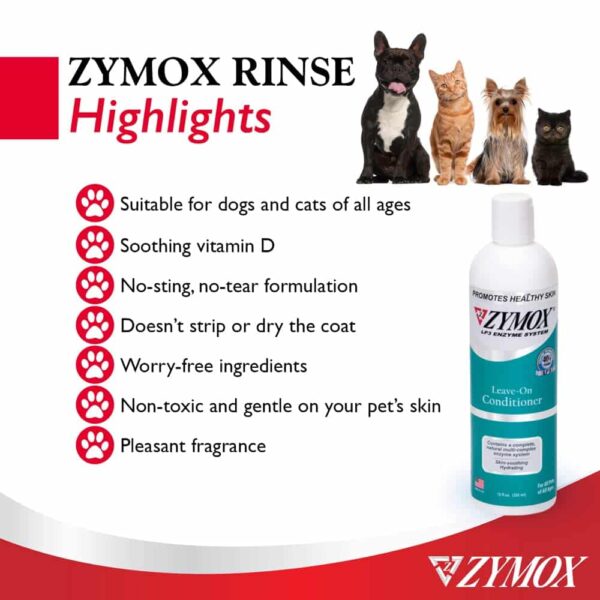 PET KING BRANDS Zymox Leave On Conditioner for Pets, 12 fl oz - Image 3