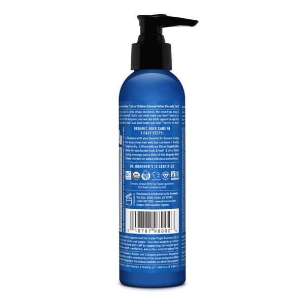 Dr. Bronner's - Organic Hair Cr?me (Peppermint, 6 Ounce, 2-Pack) - Leave-In Conditioner and Styling Cream, Made with Organic Oils, Hair Cream Supports - Image 2