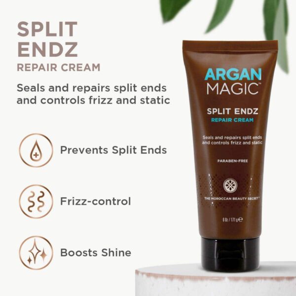 Argan Magic Split Endz Cream - Instantly Binds Frayed and Separated Ends While Preventing Future Breakage | Controls Frizz | Made in USA, Paraben Free - Image 3