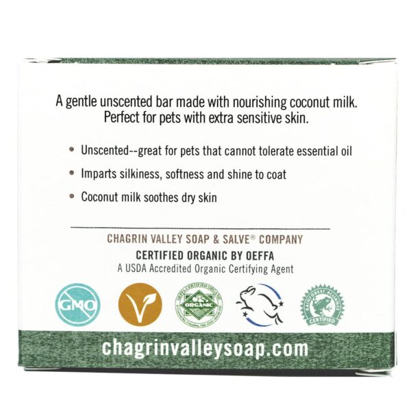 Organic Natural Dog & Pet Shampoo ? Unscented & Moisturizing for Dogs with Dry, Sensitive or Itchy Skin ? Coconut Milk Conditions the Coat - 3.8 OZ Ba - Image 2