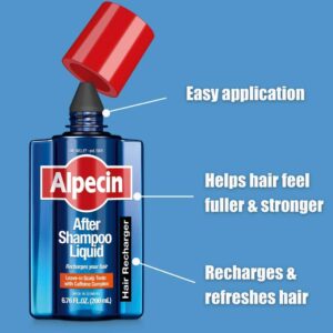 Alpecin After Shampoo Caffeine Liquid Hair Recharger, 6.76 fl oz, Scalp Tonic for Men's Thinning Hair Growth, Sulfate Free with Castor Oil - Image 5