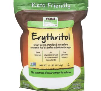 NOW Foods, Erythritol, Great-Tasting Sugar Replacement, Zero Calories, Low Glycemic Impact, Kosher, 2.5-Pound (Packaging May Vary)