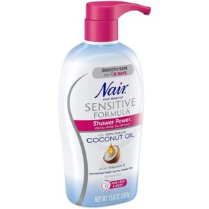 Nair Sensitive Formula Shower Cream Hair Remover with Coconut Oil and Vitamin E, 12.6oz - Image 3