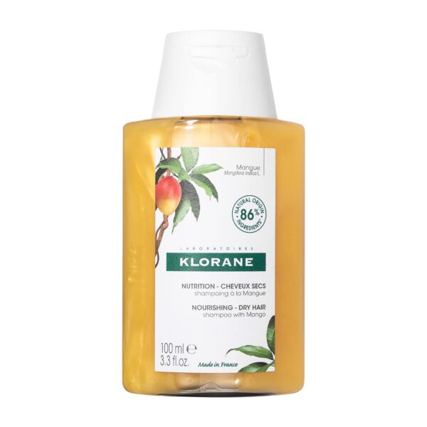 Klorane Nourishing Shampoo With Mango Butter, Moisturize and Hydrate Dry Hair, Paraben, Silicone, Sls Free, Travel Size, 3.3 Fl Oz (Pack of 1)