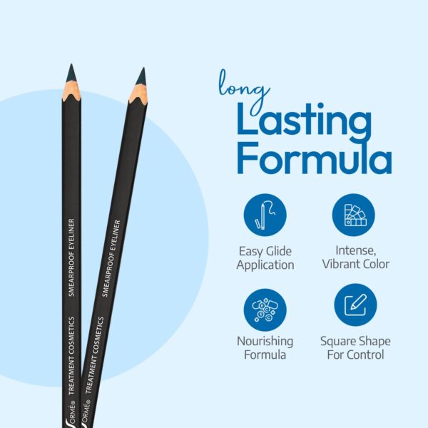 Sorme Treatment Cosmetics Smearproof Eyeliner 0.16oz | Long Lasting Black Brown Waterproof Eyeliner Pencil | Smudge-Proof Waterline Eyeliner | Cruelty - Image 3