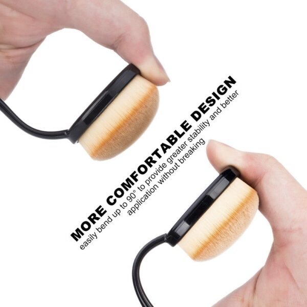 Duorime New 7pcs Black Oval Toothbrush Makeup Brush Set Cream Contour Powder Concealer Foundation Eyeliner Cosmetics Tool ? - Image 6