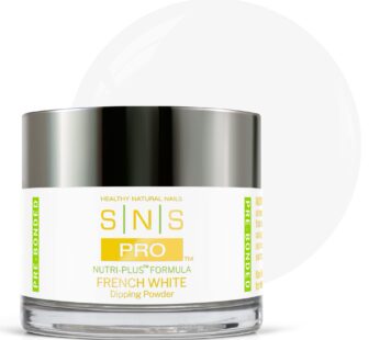 SNS Nail Dip Powder, Gelous Color Dipping Powder – French White (Natural/Nudes, White, Sheer), PWFW02 – Long-Lasting Acrylic Nail Color & Polish Lasts