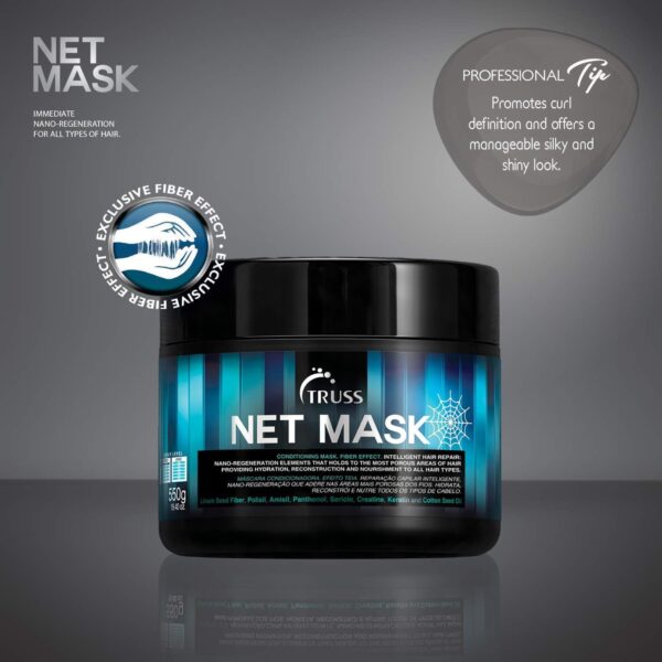 TRUSS Net Hair Mask - Deep Conditioning Treatment + Hair Repair Mask for Curly Hair - Detangle + Hydrate Curls while Soothing Damage - Anti Frizz + Hu - Image 7