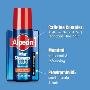 Alpecin After Shampoo Caffeine Liquid Hair Recharger, 6.76 fl oz, Scalp Tonic for Men's Thinning Hair Growth, Sulfate Free with Castor Oil - Image 4