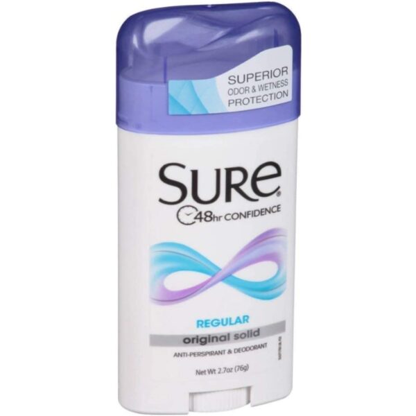 Sure Anti-Perspirant & Deodorant Original Solid, Regular Scent 2.70 oz (Pack of 4) - Image 3