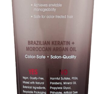 GIOVANNI 2chic Ultra-Sleek Conditioner – Brazilian Phyto-Keratin & Moroccan Argan Oil, Anti-Frizz Formula, Coconut, Shea Butter, Pro-Vitamin B5, Color