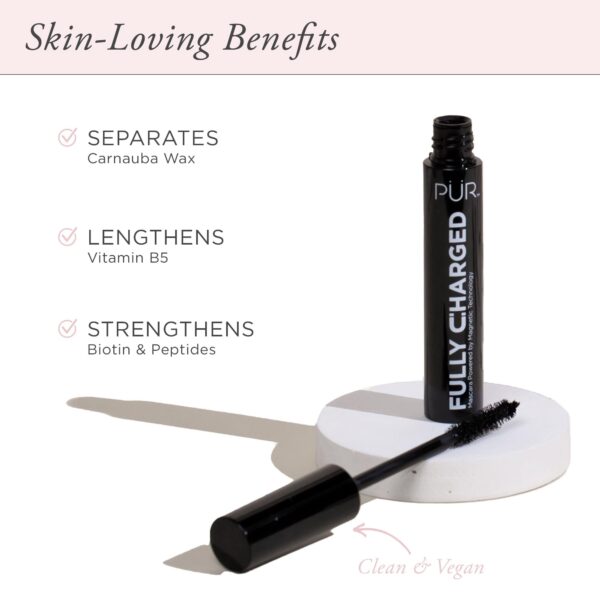 P?R Beauty Fully Charged Mascara for Eye Lash Volume & Length (Black) - Travel Size Thickening, Volumizing, & Lengthening Mascara Powered by Magnetic - Image 3