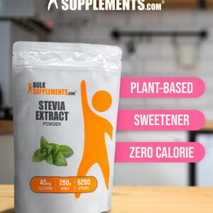 BulkSupplements.com Stevia Extract Powder - Stevia Sweetener, Pure Stevia Powder - Zero Calorie Sweetener, Gluten Free, 40mg per Serving, 250g (8.8 oz - Image 5