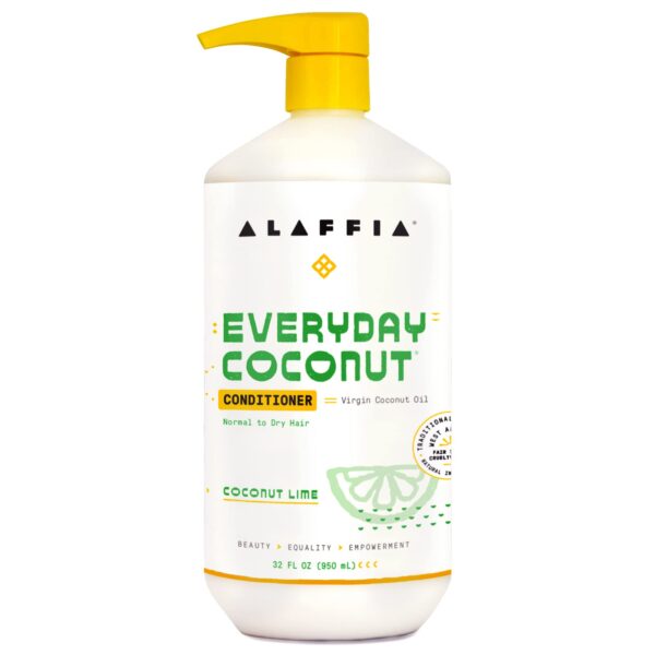 Alaffia Everyday Coconut Conditioner, Normal to Dry Hair, Moisturizing Support of Scalp and Hair with Ginger, Coconut Oil, and Shea Butter, Fair Trade