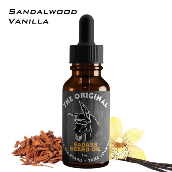 Badass Beard Care Oil For Men - The Original Scent, 1 oz - All Natural Ingredients, Keeps Beard and Mustache Full, Soft and Healthy - Image 2