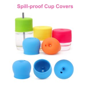 TOUGS Silicone Sippy Straw Cup Lids for Toddlers Babies (5 Pack) - Reusable, Spill-Proof - Stretches to Cover Tumblers, Yeti Rambler, Mason Jars, Cups - Image 6