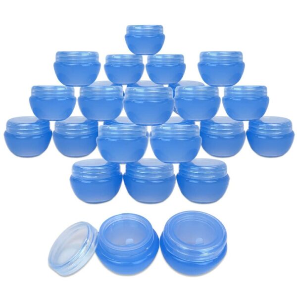Beauticom? 24 Pieces 10G/10ML Blue Frosted Container Jars with Inner Liner for Lotion, Toners, Lip Balms, Makeup Samples - BPA Free