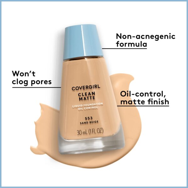 CoverGirl Clean Oil Control Liquid Makeup, Creamy Beige 550, 1.0-Ounce Bottles (Pack of 2) - Image 2