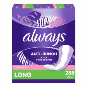 Always Xtra Protection Daily Feminine Panty Liners for Women, Long Length, Fresh Scent, 72 Count x 4 Packs ((288 Count total) - Image 1