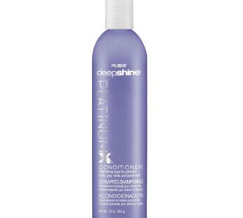 RUSK RUSK Deepshine Platinum Conditioner, 12 Oz, Gentle Conditioner Eliminates Brassiness, Brightening Boost for Platinum, Silver, Gray, White, and Bl