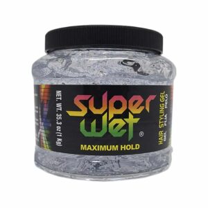 Super Wet, Hair Styling Gel, Clear, Jumbo, 2.2 lb - Image 1