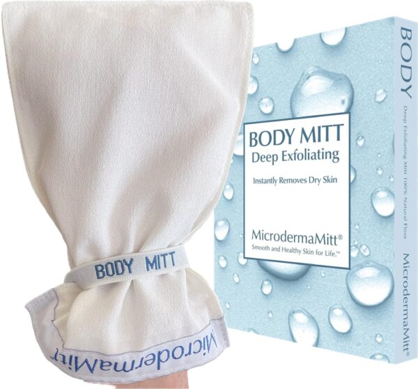 MicrodermaMitt Deep Exfoliating Mitt for Shower ? Dead Skin Remover & Exfoliator Body Scrubber - Keratosis Pilaris ? Premium Quality for Smooth & Clea