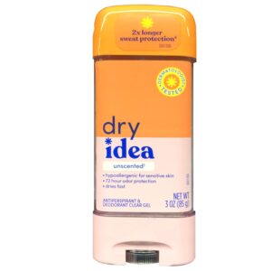 Dry Idea Advanced Dry Unscented Antiperspirant and Deodorant Clear Gel, 3 Ounce (Pack of 6) - Image 1